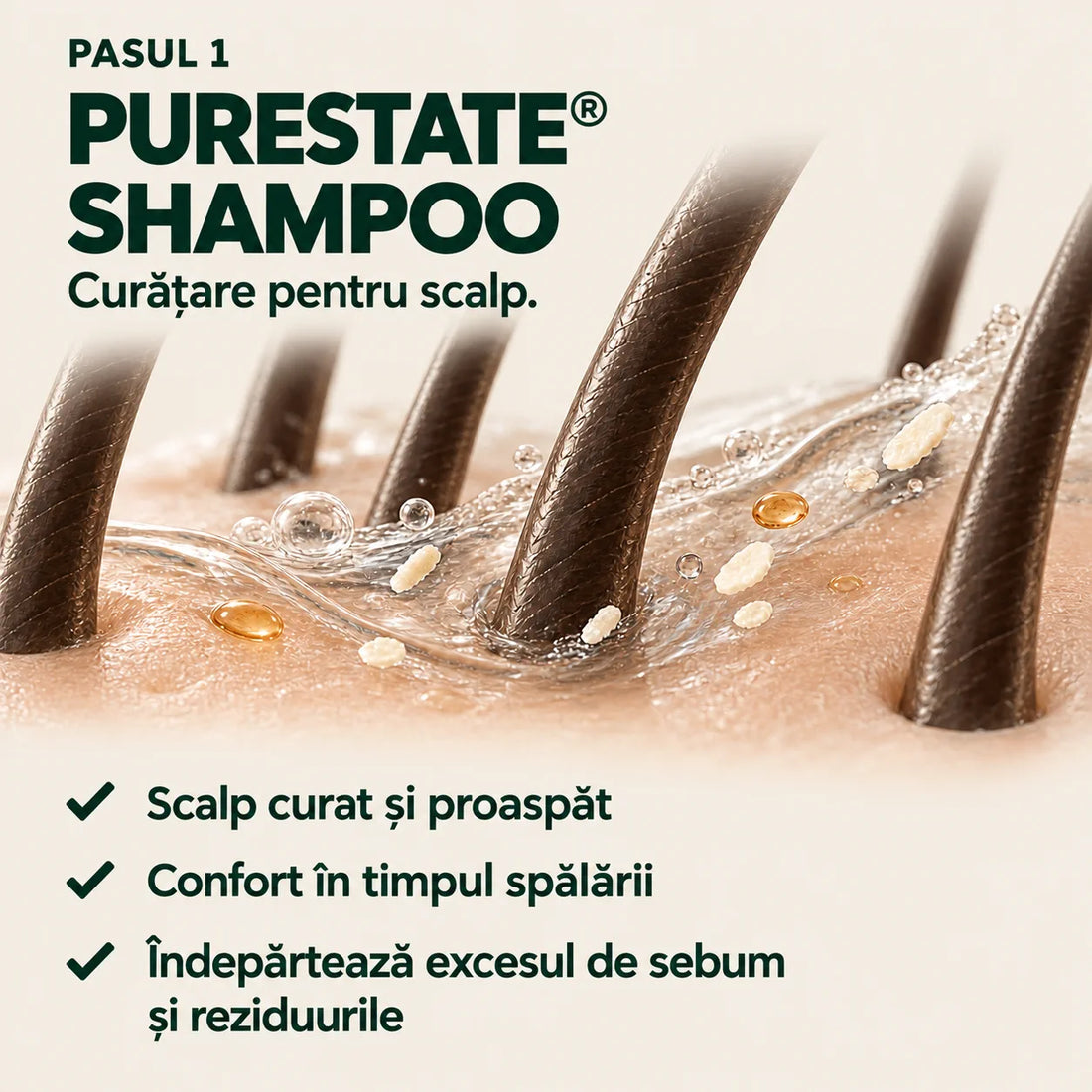 Card PASUL 1: PURESTATE Shampoo, curățare pentru scalp